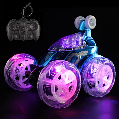 Auto da ballo acrobatica RC elettrica controllata con luce lampeggiante e telecomando giocattolo a 360 gradi