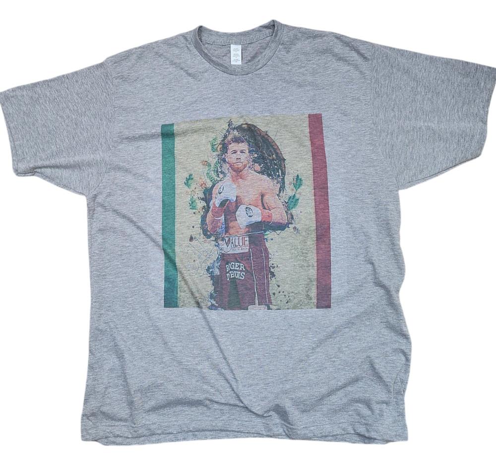 

CAMPEON CANELO Men039s TshirtMexico wbr/ Alvarez Boxing FLAG Unisex Gray Shirt Unisex T-Shirt S