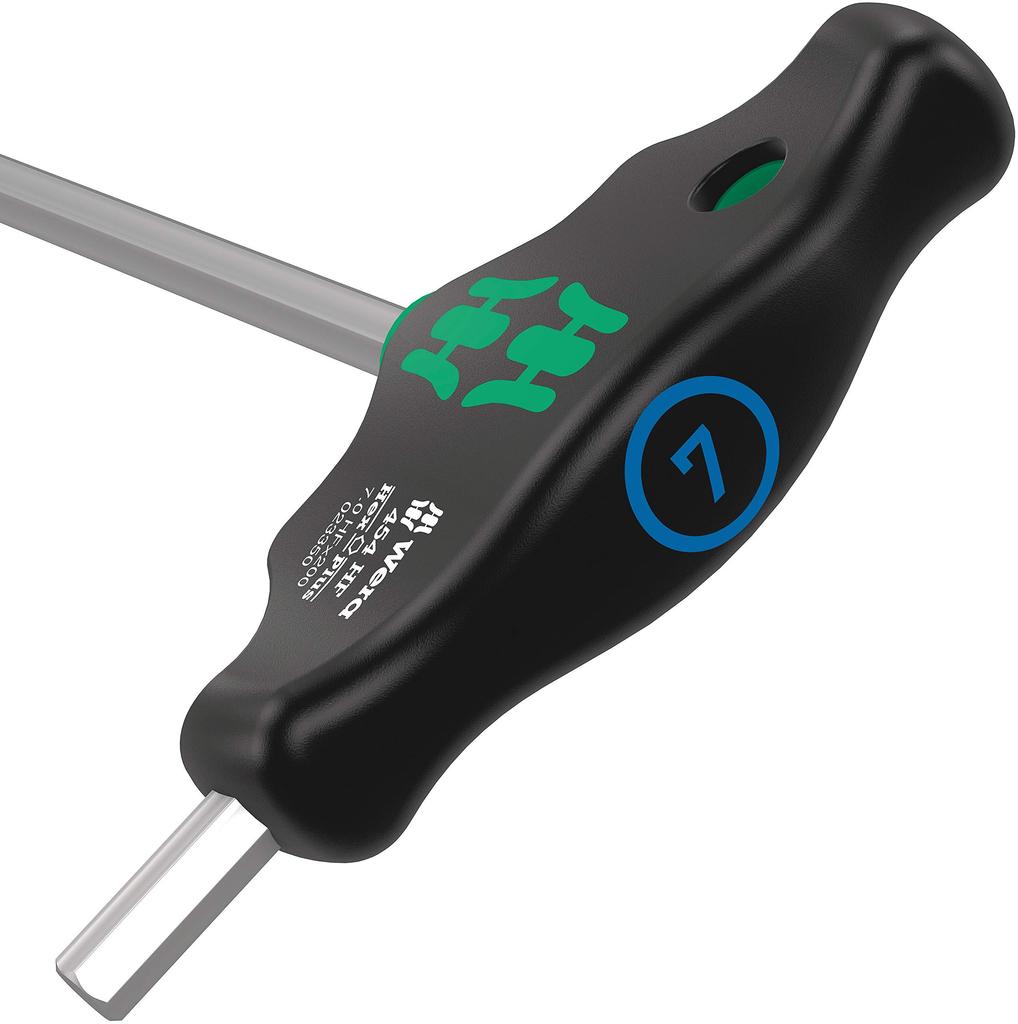 WERA Hex Phillips 7mm 200mm Shaft 023350 Screwdriver, T-Handle, Hex, Length,