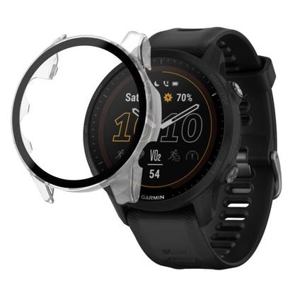 Etui kompatybilne z Garmin Forerunner 955 - 955 Solar - Sztywna ochrona etui przezroczyste ekran ze szkła hartowanego Phonillico®