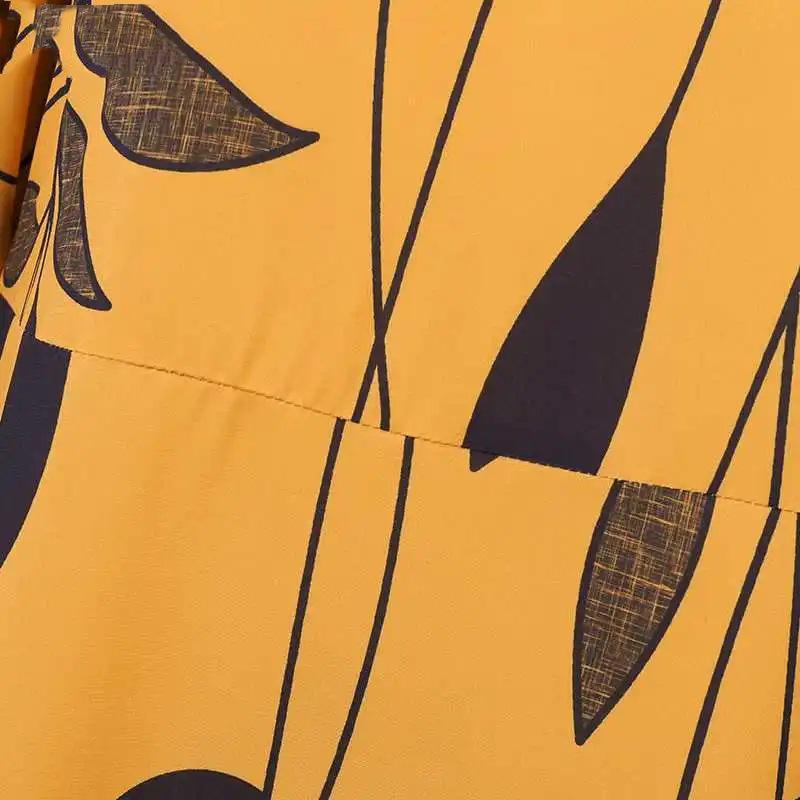 Cross-border 2025 Bohemian Floral Print Muslim Women's Sundress with Long Sleeves and Big Swing