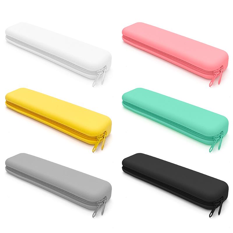 

Monochrome Silicone Large Capacity Pencil Case for Students and Office Use Yellow