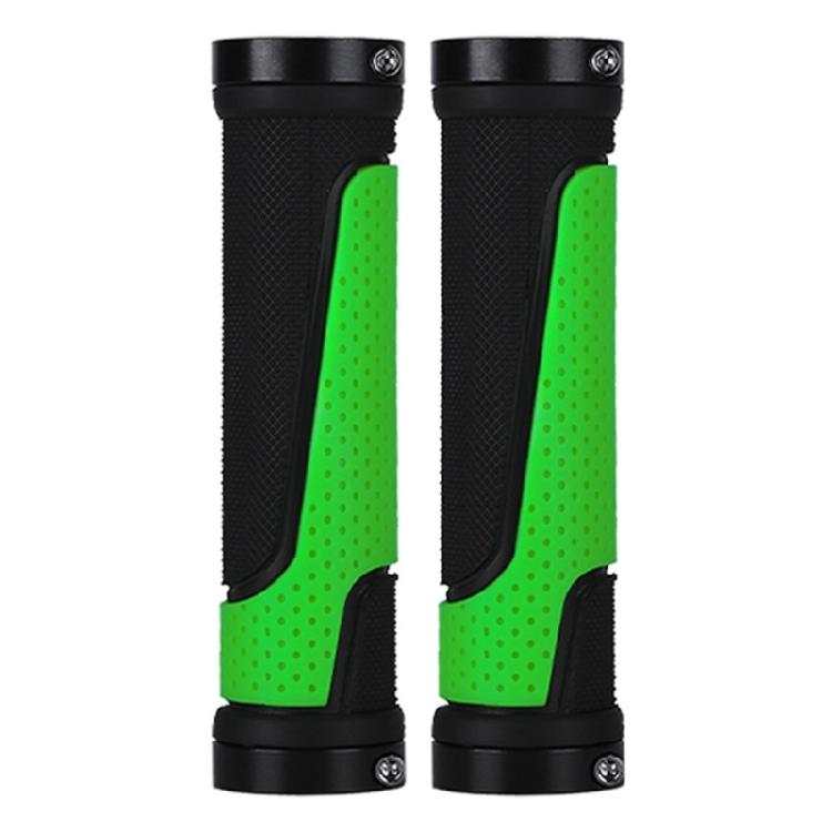 1 Pair Bike Handlebar Grips Lightweight Rubber Grips Non-Slip Bike Handle Covers зелёный