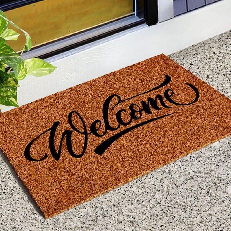 Imitation Coconut Palm Entry Silk Ring Doormat Entrance Entrance Door Foot Pad Non-Slip Floor Mat Pvc Household Carpet Mat