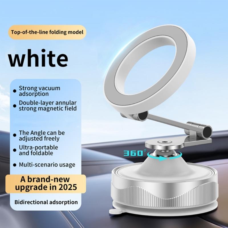 Car Phone Holder Strong Magnets & Vacuum Suctions Cup Adjustable Car Phone Mount, Phone Holder for Desk