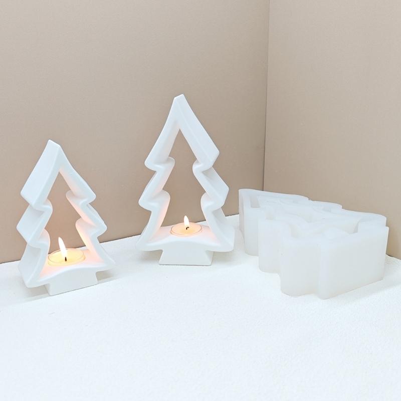 Christmas Tree Candle Holder Silicone Molds Epoxy Resin Molds Soap Molds Candlestick Molds for Candle Holder Making
