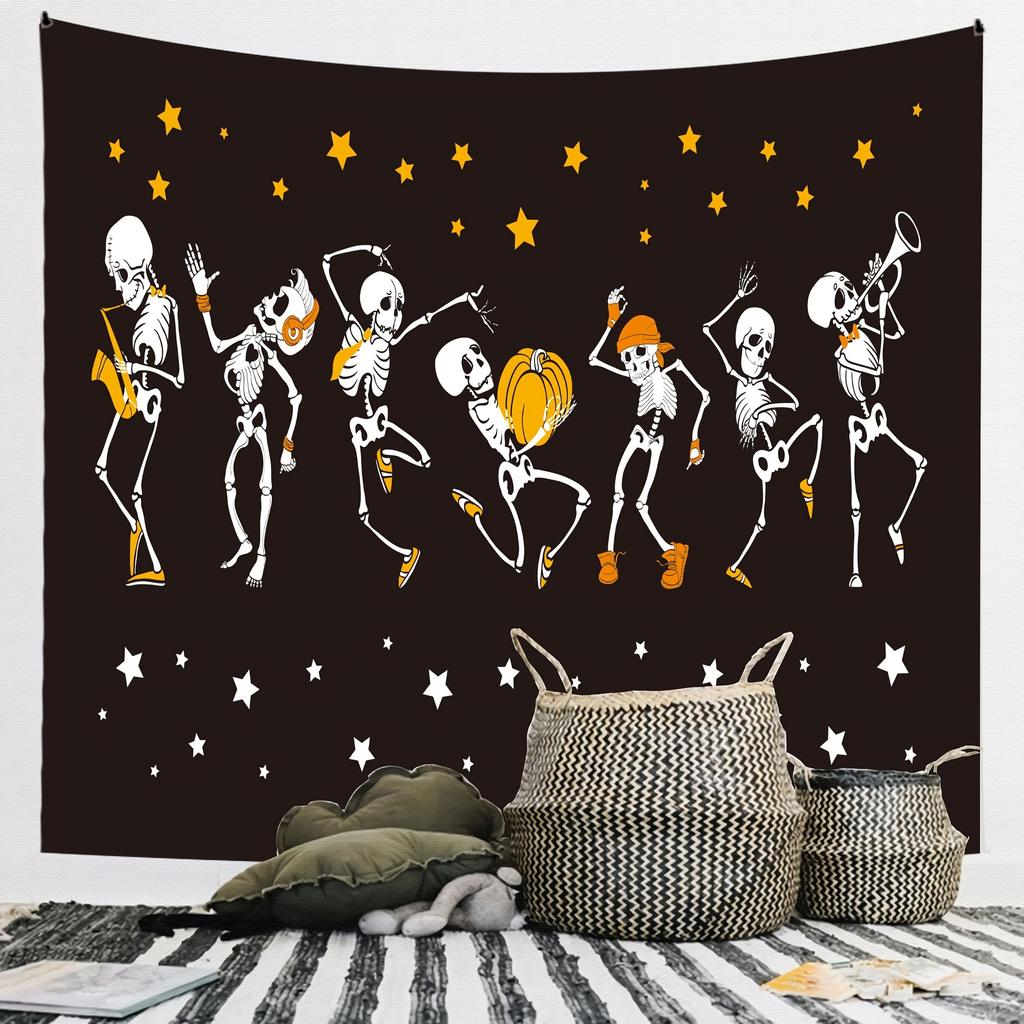 Dancing Skeletons Tapestry Festive and Fun Wall Art for a Spooky Joyful and Uniquely Charming Decor Statement