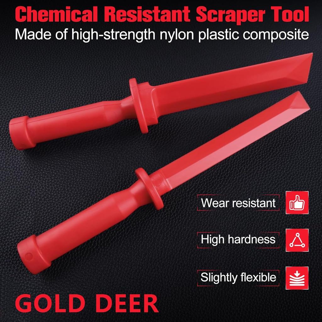 4Pcs Non-Marring Plastic Chisel Scraper Set 3/4" 7/8" 1" 1-1/2" Wide Chemical Resistant Scraper Tool Plastic Razor Scraper Remover Tool for Removes