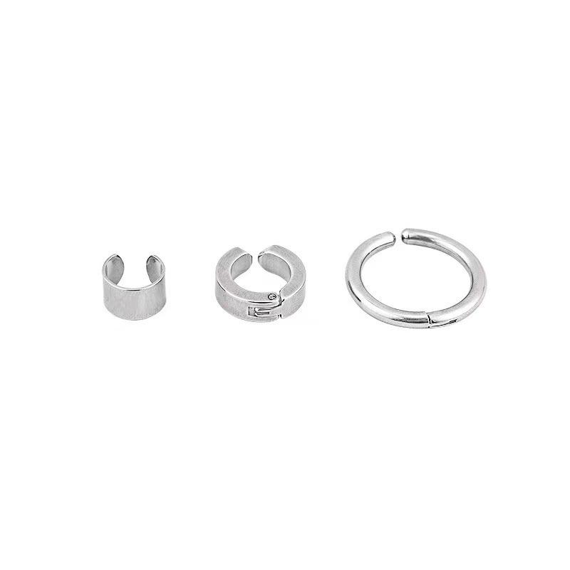 

Premium simple niche three-piece ear clips for women without ear piercings temperament 1111 new trendy Korean design earrings