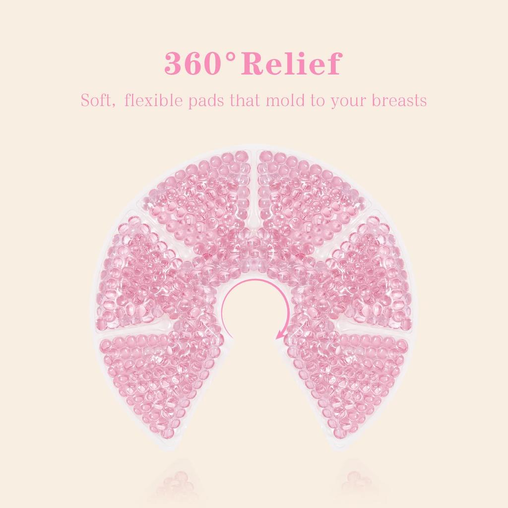 Breast Therapy Pad Hot Cold Breast Gel Bead Ice Packs Breast Cooling/Heat Pads Relief for Breastfeeding, Nursing Pain, Mastitis