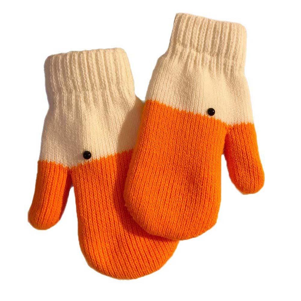

Оранжевые Мультяшные Гусиные Перчатки Полиэстер Антихолодные Варежки Модные Зимние Вязаные Перчатки Для Улицы оранжевый