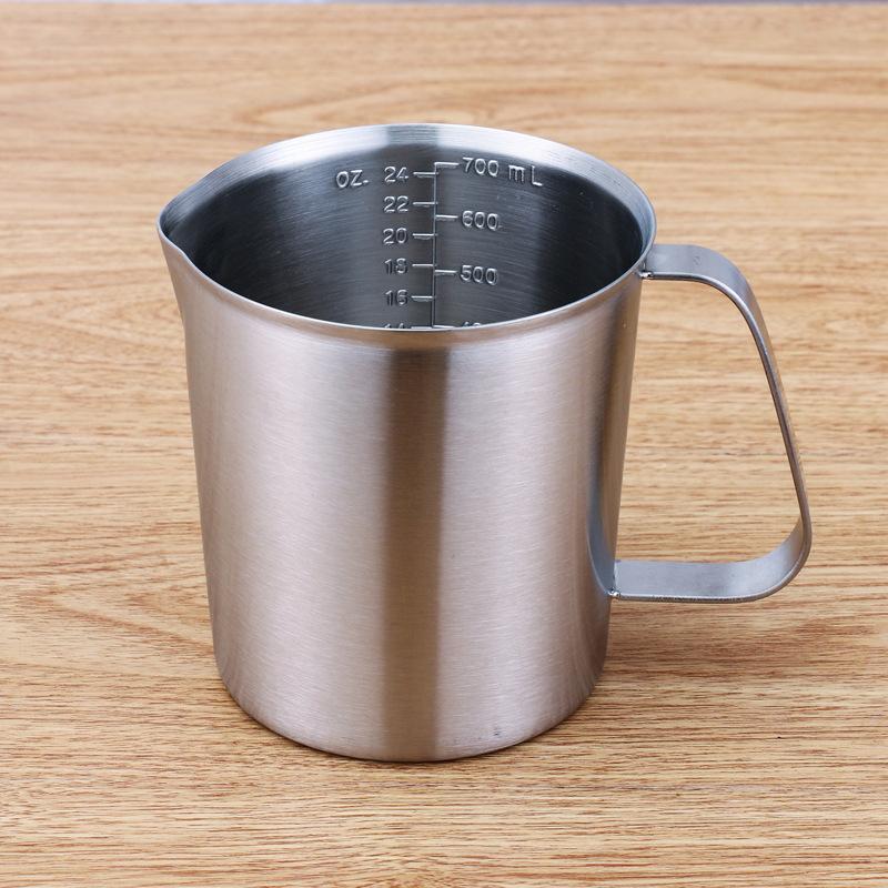 500/700/1000/1500/2000ML Stainless Milk Measuring Cup with Spout for Espresso Cappuccino Coffee Latte Barista Pitcher Jug