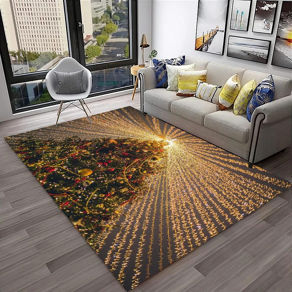 Alfombra con diseño de Papá Noel y árbol de Navidad para niños, regalo para el hogar, sala de estar, dormitorio, sofá, decoración, alfombrilla antideslizante