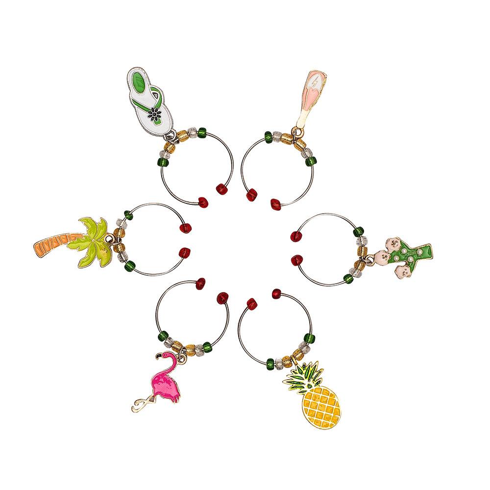 Breloques à vin Avanti Noël Tropical (Lot de 6)