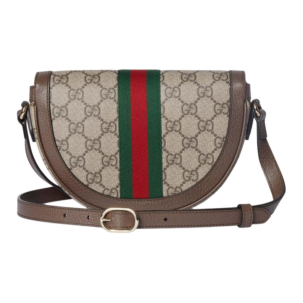 Gucci Ophidia GG Monogram Design Beschichtetes Gewebe Umhängetasche Klein Damen Umhängetasche Beige Braun 838476-FAE0P-9746