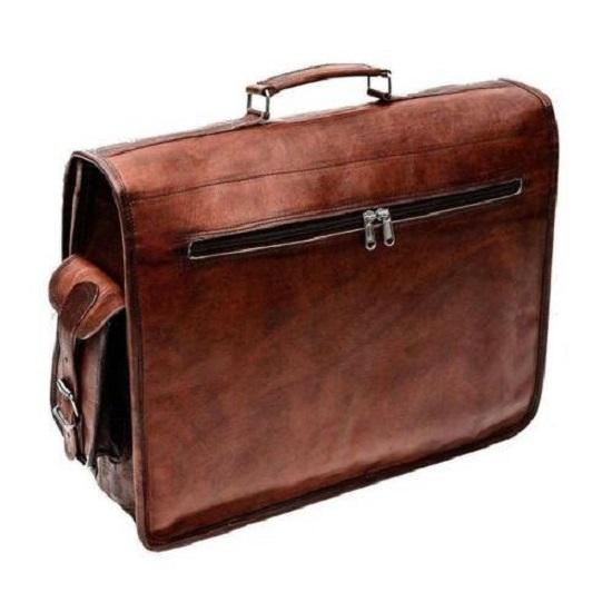 Новый большой коричневый портфель из натуральной кожи — фото 6