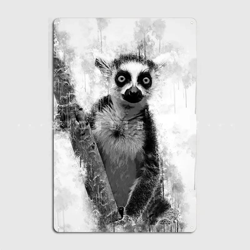 Lemur Bw Metal Sign Wall Pub Mural Classic Poster Tin Sign Poster