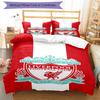 סט מצעים 3 חלקים של מועדון הכדורגל ליברפול, סגירת ציפה כוללת 1 ציפה לכיסוי שמיכה ו-2 ציפיות לכריות, רך ונוח לכל העונות.