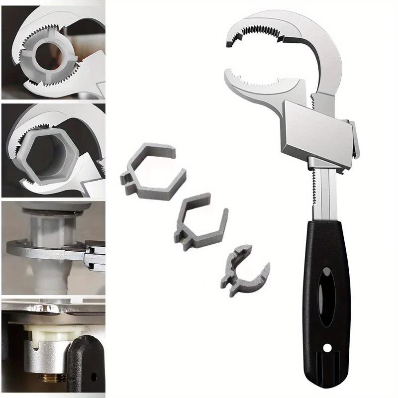 1Set Adjustable Double-Ended Wrench Universal 3 in 1, Disassembly Assembly Faucet Valve Connecting Pipe Shower Head