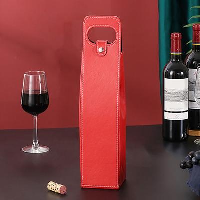 Bolsa de Vinho de Cor Sólida Bolsa Reutilizável para Transporte de Vinho Bolsa Clássica de Couro