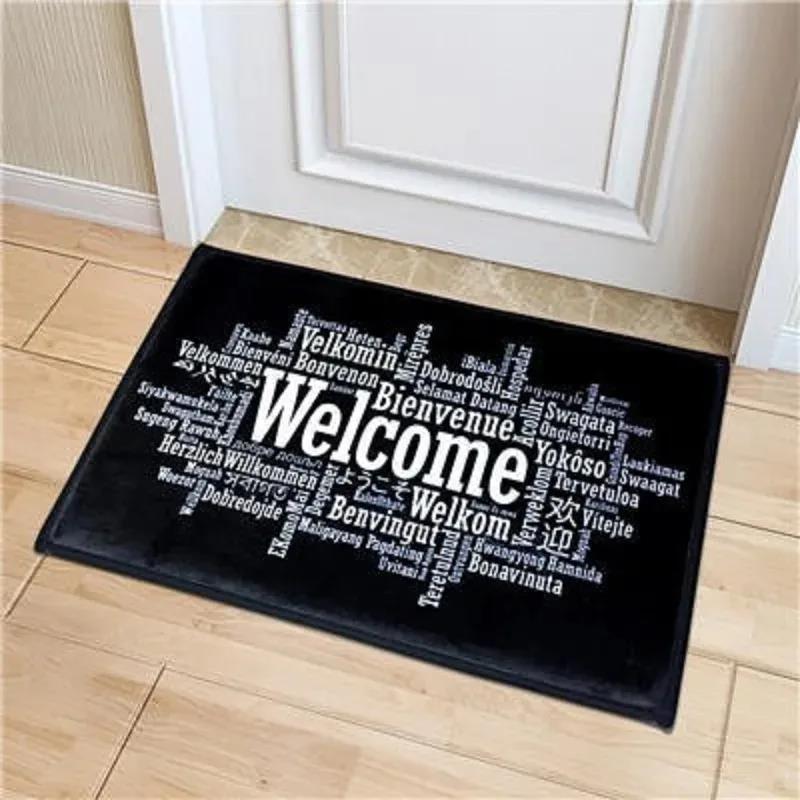 Funny Wine Quote Door Mat Multilingual Welcome Carpet Black White Red Typography Humor Text Art Home Decoration Rug Welcome Mat