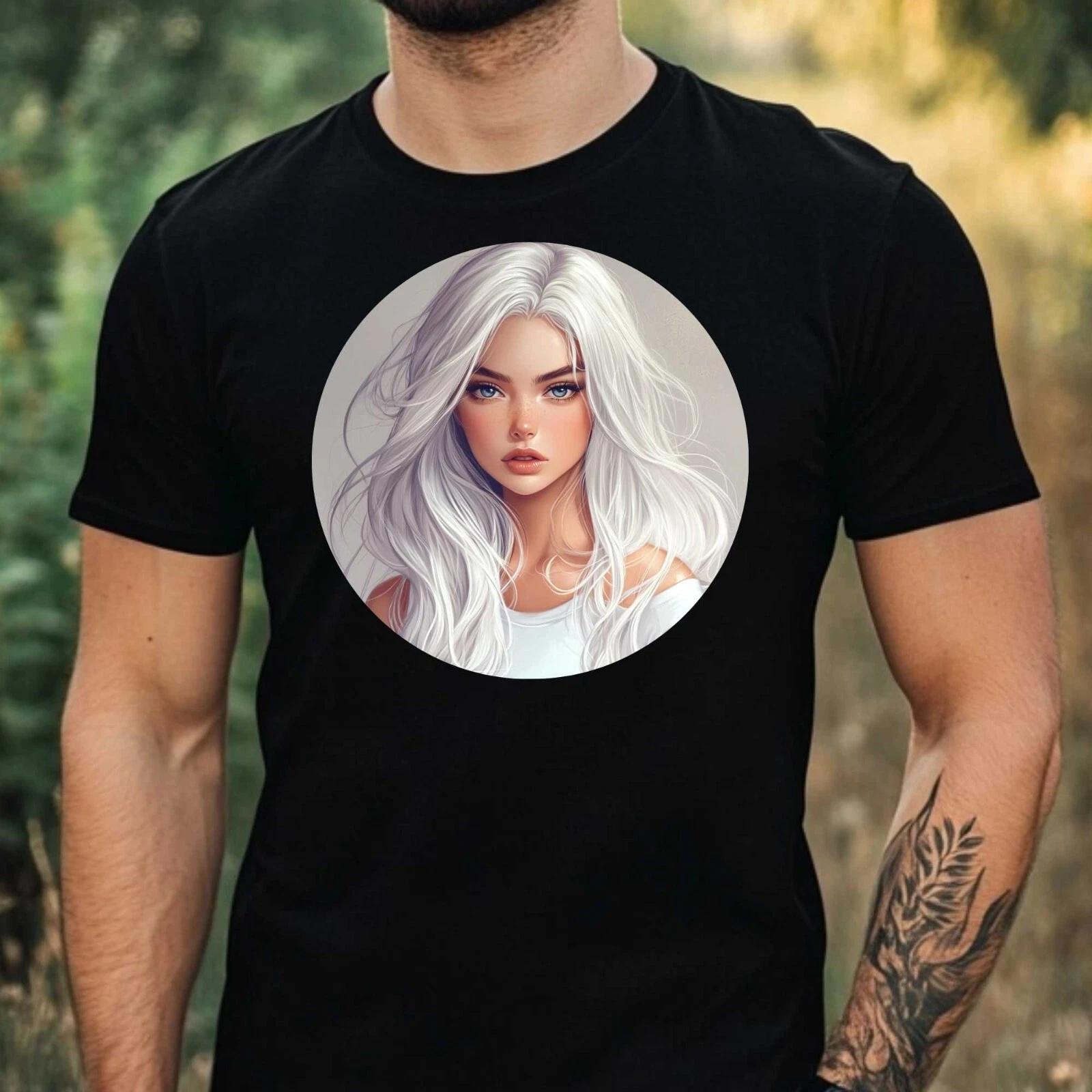 T-Shirt Herren Anime Girl Motiv Baumwolle Größe XS bis 5XL XL