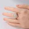 Sparkling Inlaid White CZ Women's Ring Exquisite Gold Color Geometry Daily Wear Party Jewelry Anniversary Gift