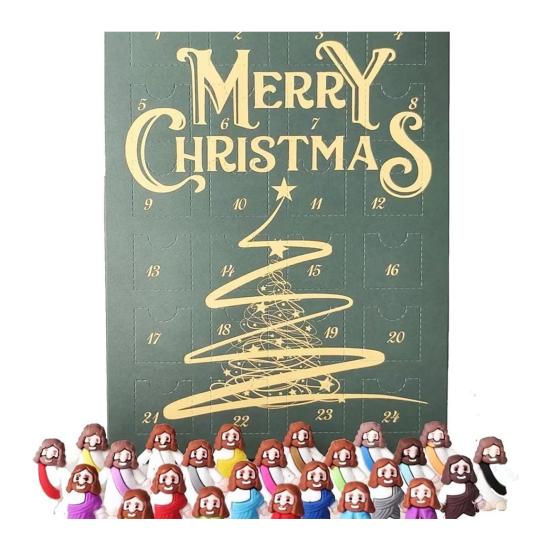 

Рождественский Адвент-календарь, набор мини-фигурок Иисуса, 24 шт., маленькая кукла-статуэтка Иисуса, Пасха C