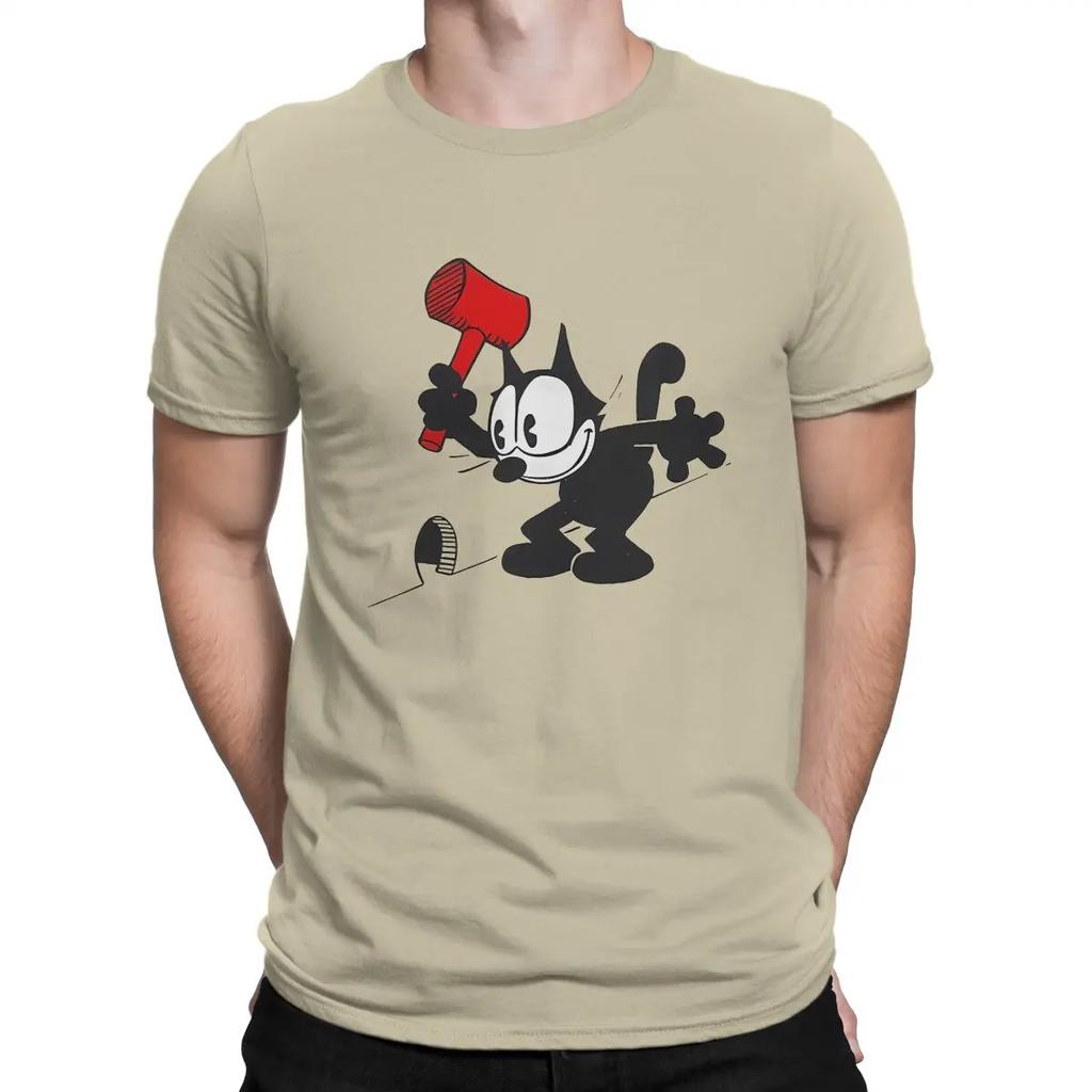 Waiting T Shirts Cotton Vintage T-Shirts Crew Neck F-Felix The Cat Cartoon Tee Shirt Short Sleeve Clothing Gift Idea Unisex