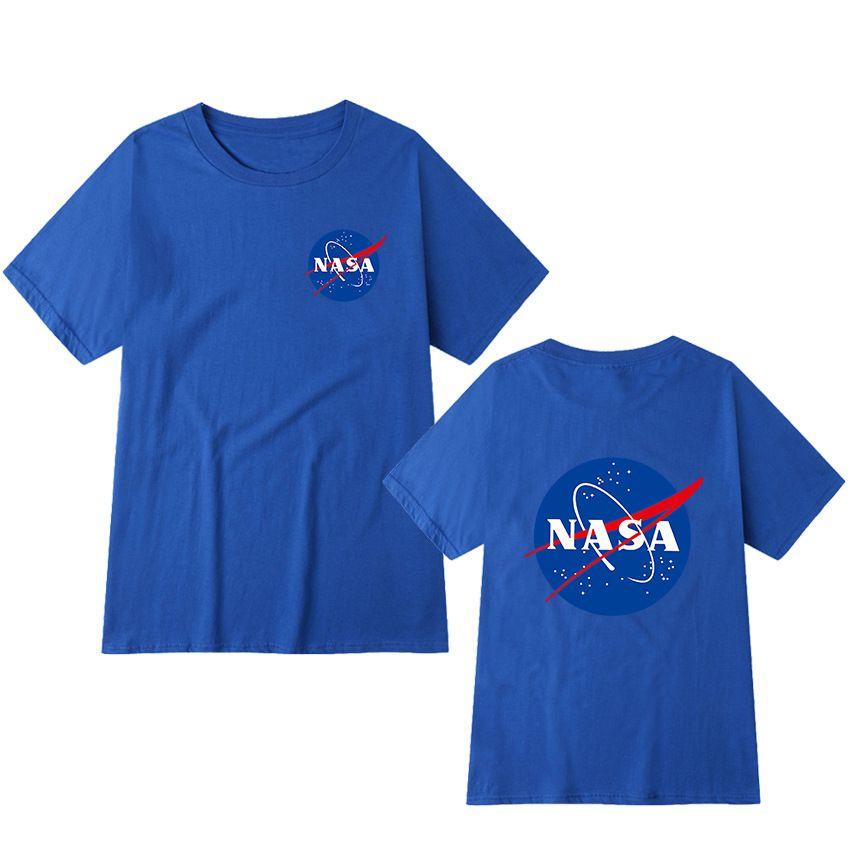Logo Retro Nasa Vintage Look Space Short Sleeve Mens Cotton Tshirt Tee Tops