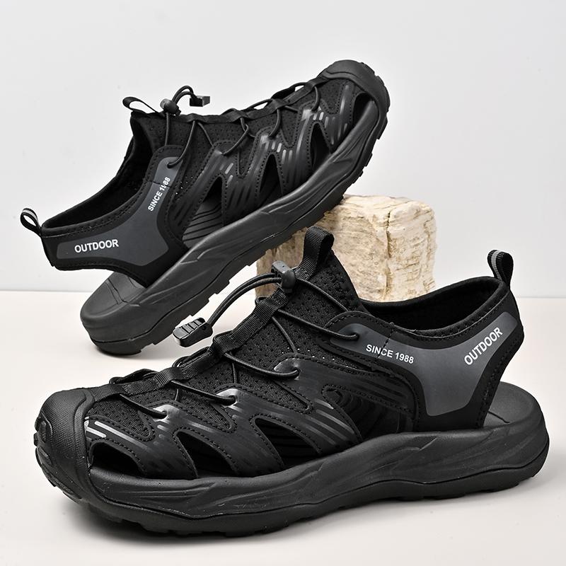 Fashion 2025 New Men's Beach Sandals Quick-Dry Water Shoes Non-Slip Sole Lightweight Breathable for Summer Swimming & Outdoor Activities