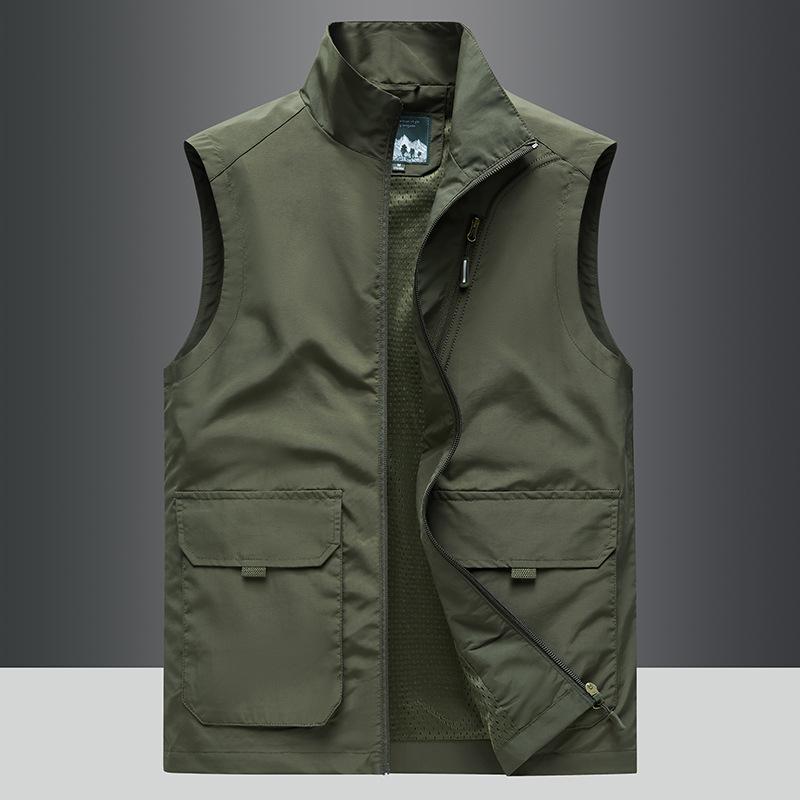 Four Seasons Middle-aged Outdoor Casual Loose Large Size Vest Sports Multi-Bag Vest