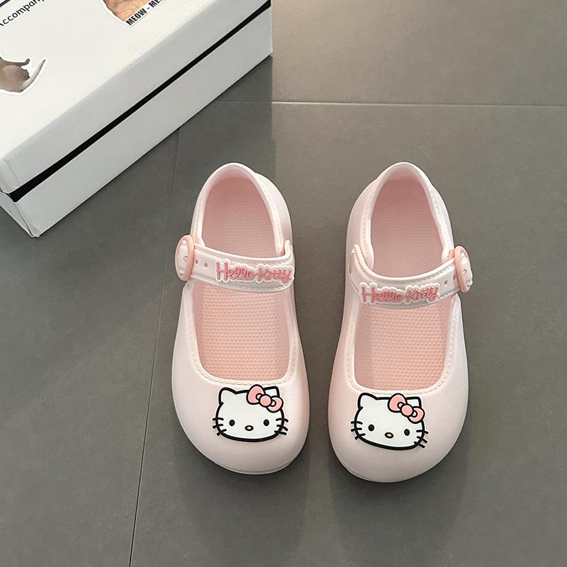 Cute and Simple Cartoon Hello Kitty Bag Head Single Shoes Women's Summer 2025 New Fashion Outside Breathable Sandals