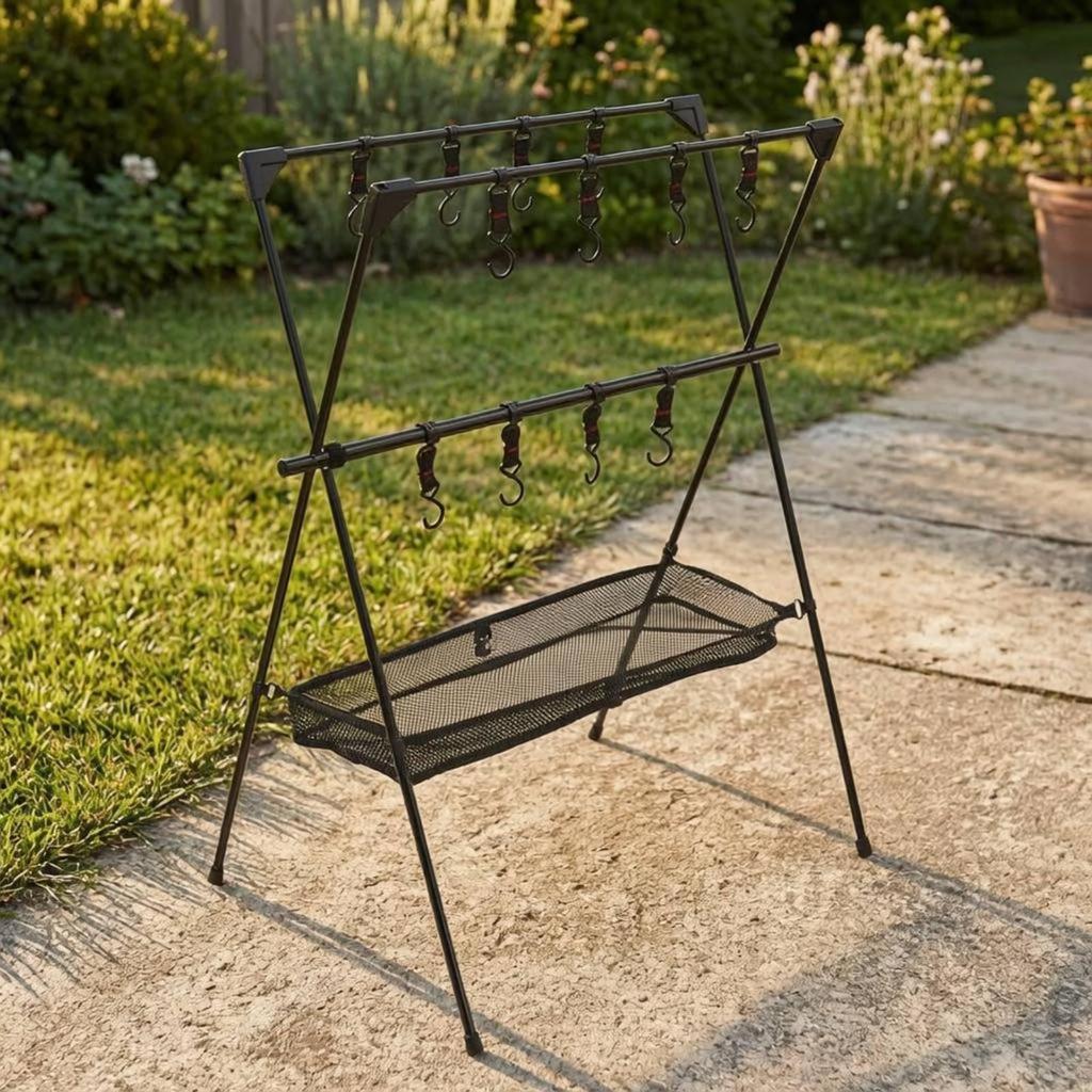 Foldable V-Shaped Rack Portable Triangular Storage Freestanding