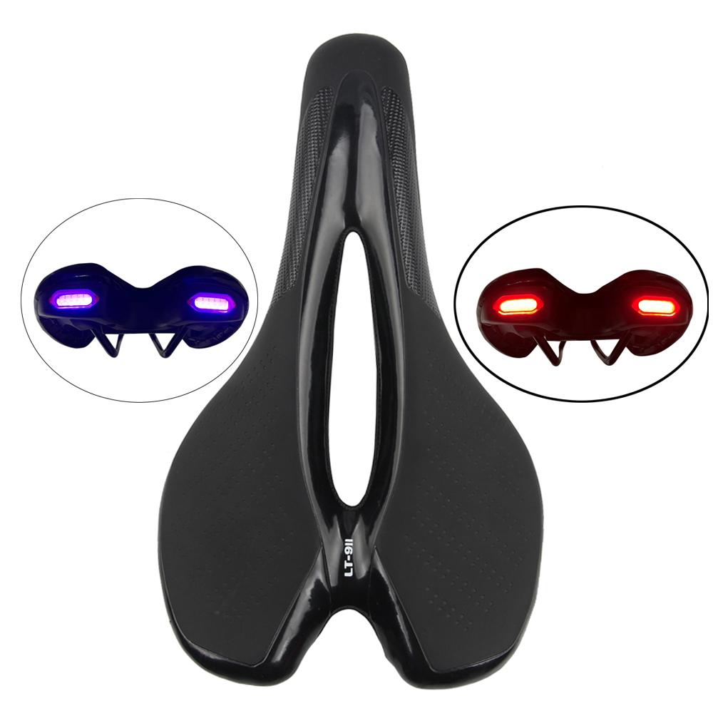 

Велосипедное седло с задним фонарем MTB горный велосипед велосипедная подушка сигнальная лампа удобное сиденье аксессуары для велосипеда на открытом воздухе оптовая продажа чёрный