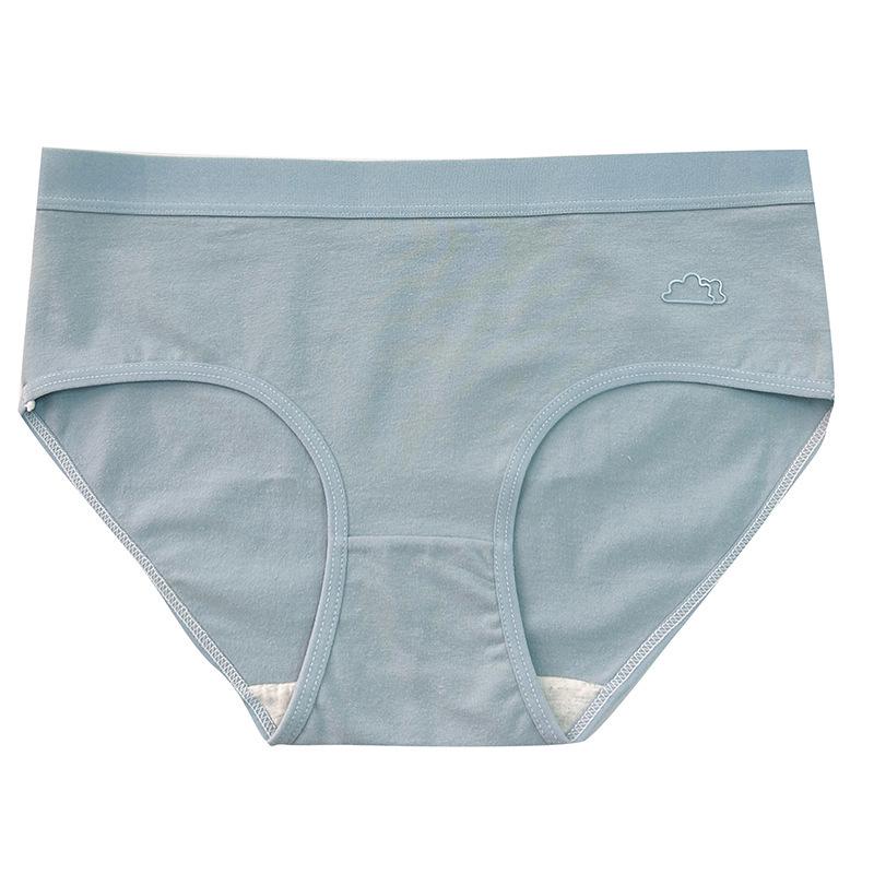 Candy-Color Seamless Cotton Mid-Waist Women's Breathable Briefs