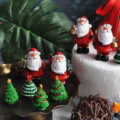 New Year Cute Santa Claus Micro Landscape Model Resin Durable Santa Claus Originality Miniature Christmas Figurine Home