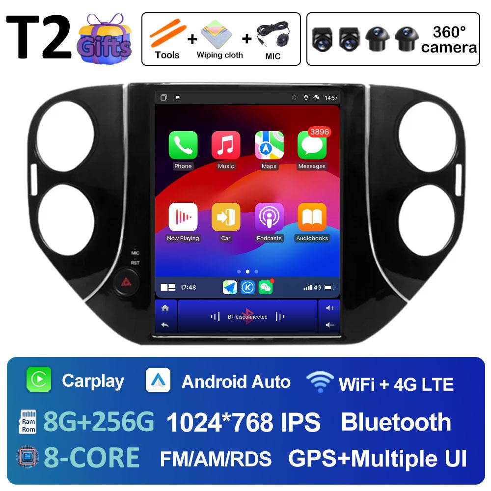 Sistem Inteligent Pentru Volkswagen Tiguan 1 NF 2007 2008 2009 2010 2011 - 2016 Android Auto Wireless Carplay Ventilator de Răcire Fără 2 din
