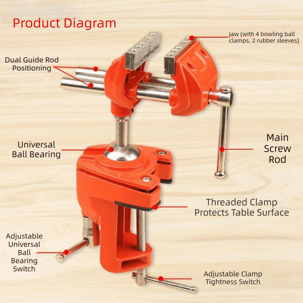 Precision Casting Mini Bench Vise Swivel Table Vise Fixing Irregular-shaped Workpieces