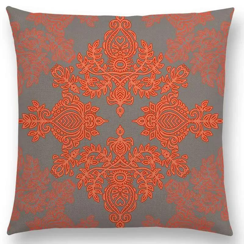 New Fantastic Snowflake Flowers Gorgeous Floral Doodle Colourful Decorative Pattern Mandalas Cushion Cover Sofa Pillow Case