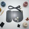 3 Pieces Bag Bottom and Flap Set Glossy Finish PU Leather Shoulder Strap Easy To Clean DIY Woven