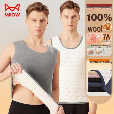 MaoRen Unisex Fleece-Lined Thermal Vest with Wool Patch