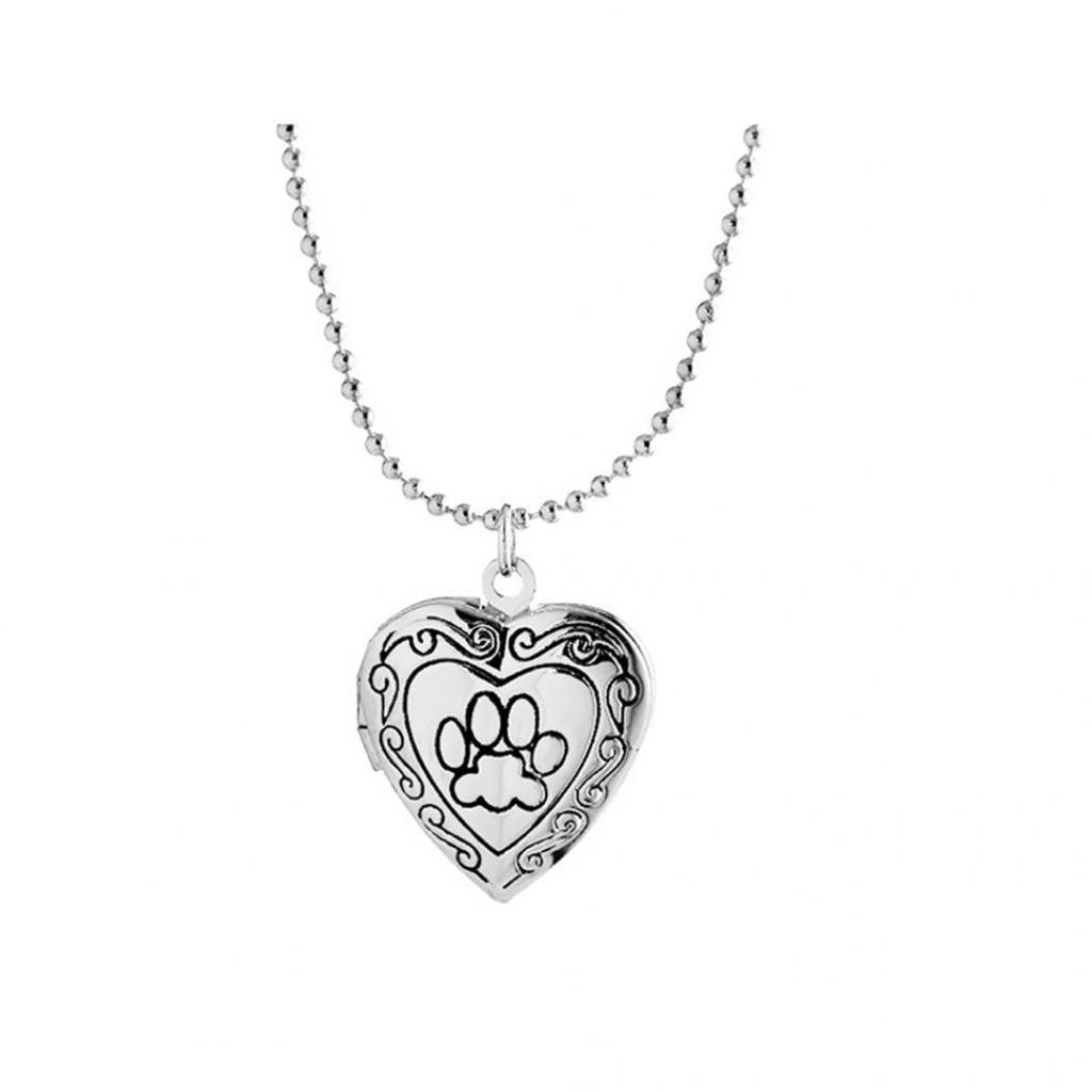Women Girls Necklace Party Jewelry Charm Gift /& Valentine Gift Heart Dog Paw Print Photo Frames Locket Pendant Necklace Souvenir