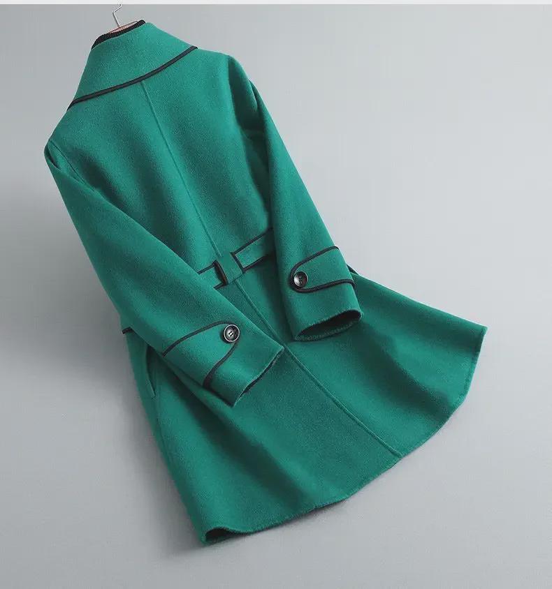 2024 Χειμώνας Γυναικείο Υψηλής Ποιότητας Κορεατικό Παλτό από Διπλής Όψης Μαλλί - Μεσαίου προς Μακρύ Στυλ