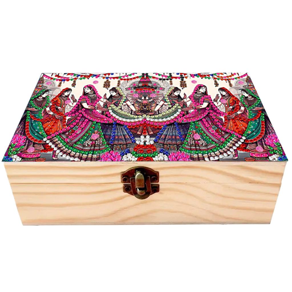 DIY Diamond Art Wooden Storage Box Dustproof Organizer Case Diamond Painting Storage Box Gift for Birthdays and Holidays