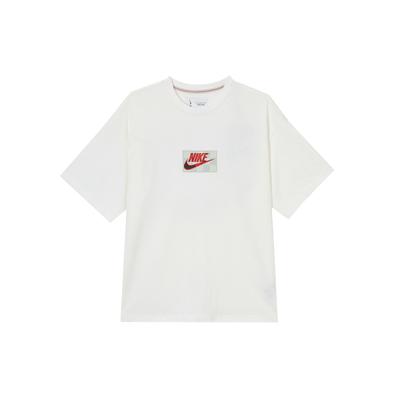 Nike Koszulka damska z krótkim rękawem, z okrągłym dekoltem, z nadrukiem napisu Mac Attack, casualowa, biała FN4176-100