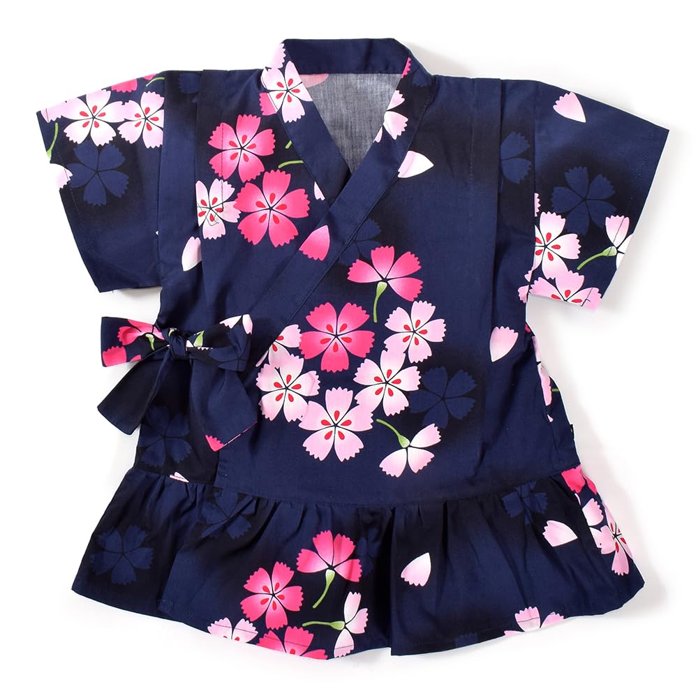 Barevné Jinbei ve stylu bonbónů 120cm Yamato Nadeshiko Dětské Jinbei Jinbei Ideální pro letní ohňostroje a letní festivaly (Dívky) (Námořnická modrá) Děti'