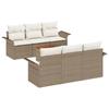 VidaXL Canapé de Jardin 7 Pièces avec Coussins Beige en Poly Rotin Acacia 3347274