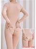 Unisex Plus Size Thick Fleece Backless Bodysuit with Zipper and Crotchless Design for Cold Weather
