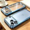 Luxury Plating Color PC Transparent Phone Case for IPhone Air 18 17 16 15 14 13 Pro Max Lens Protection Matte Back Hard Cover